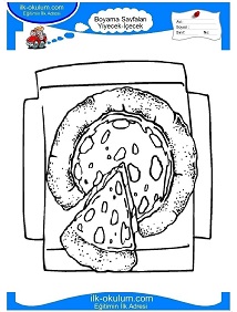 Çocuklar İçin Pizza Boyama Sayfaları 